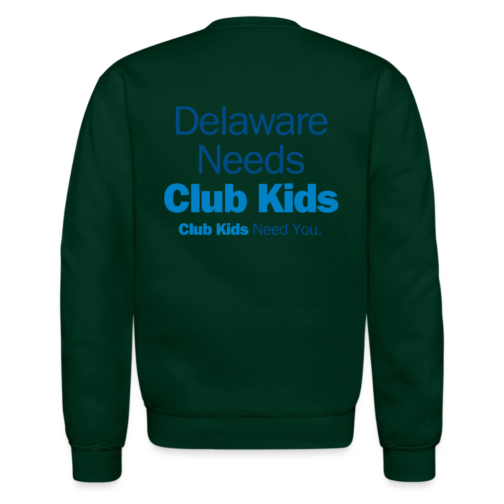 BGCDE Club Kids Need You BLUE - Dual Sided Crewneck Sweatshirt - forest green