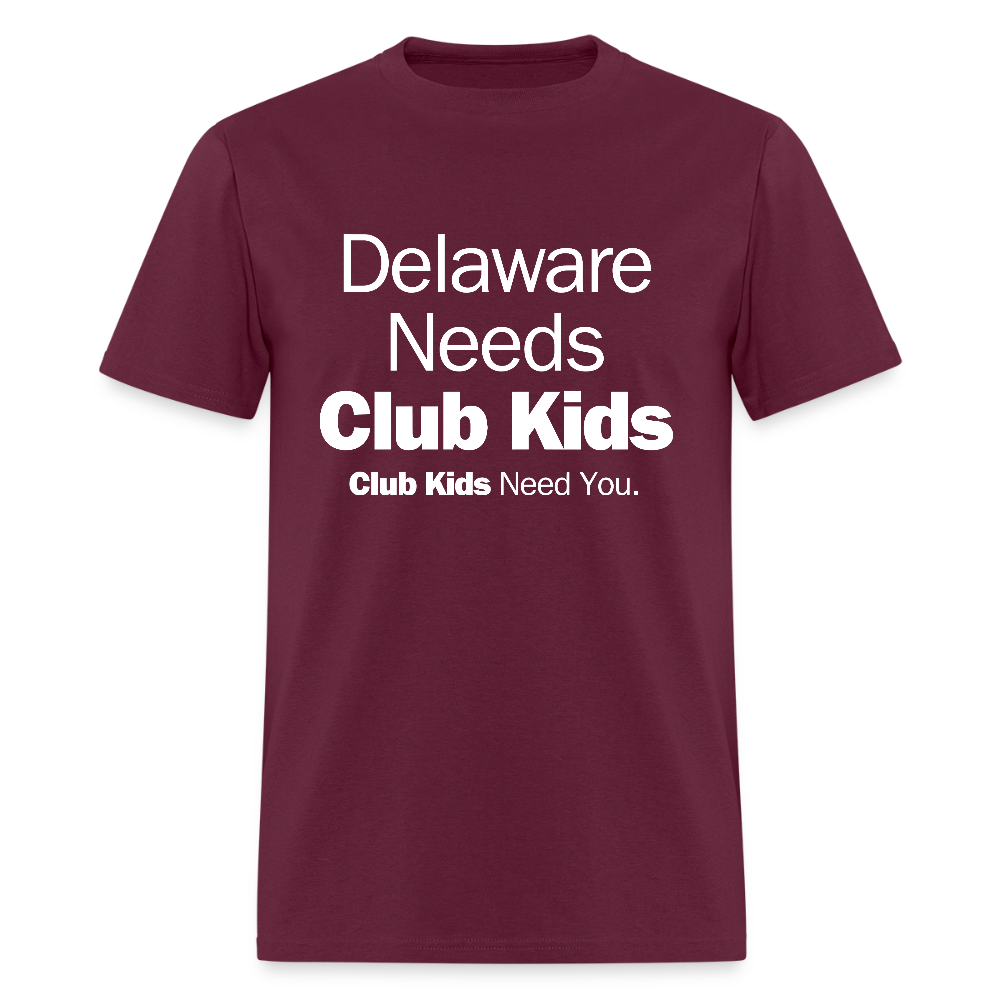 Delaware Needs Club Kids Men's T-Shirt | GILDAN 5000 - burgundy