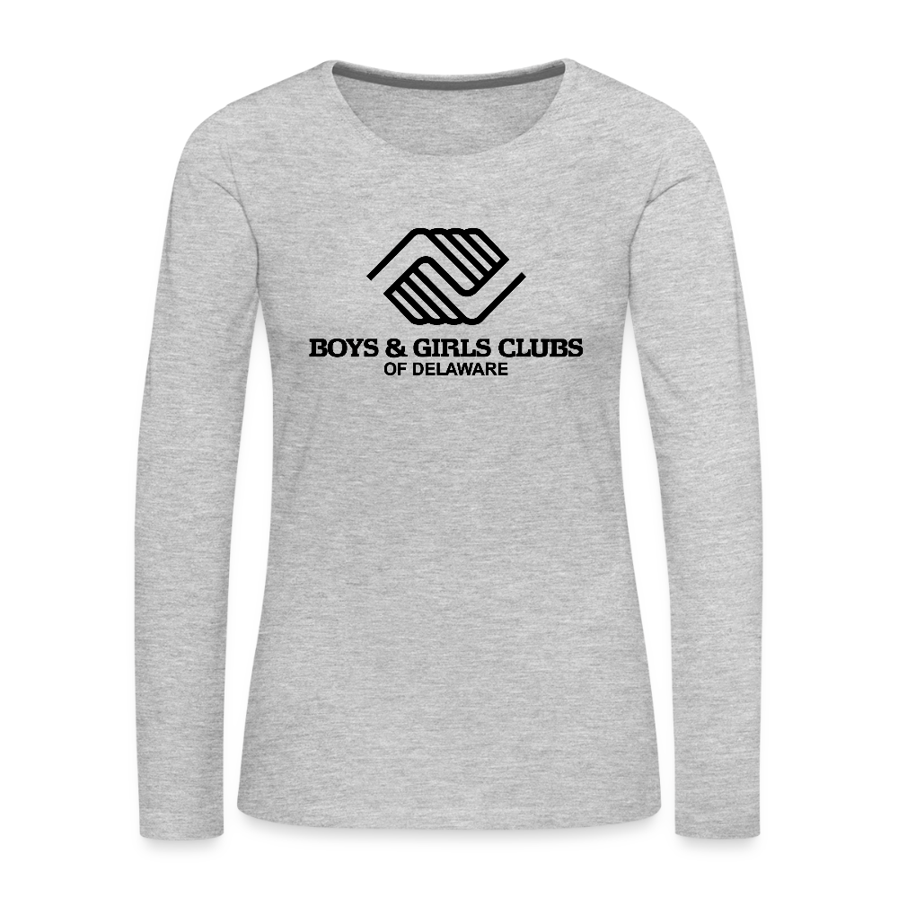 LOGO ONLY Women's Premium Long Sleeve T-Shirt - heather gray