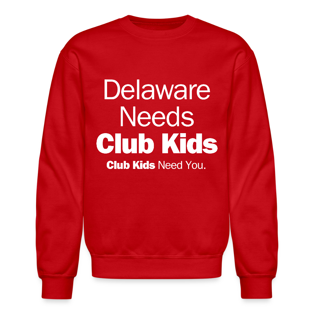 Delaware Needs Club Kids Crewneck Sweatshirt - red