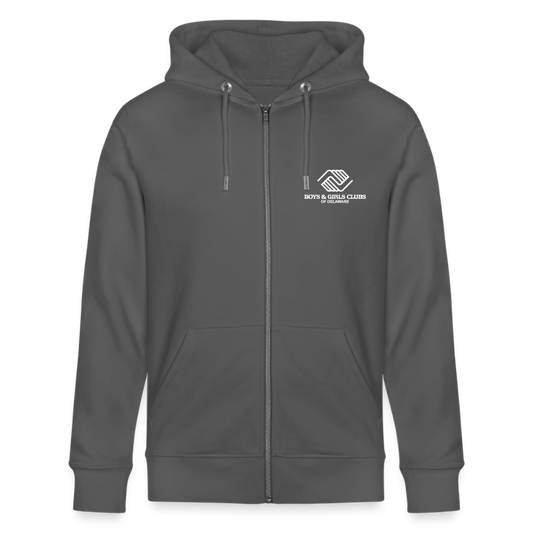 BGCDE Club Kids Need You BLUE - Dual Sided Stanley/Stella Cultivator Organic Zip Hoodie - anthracite