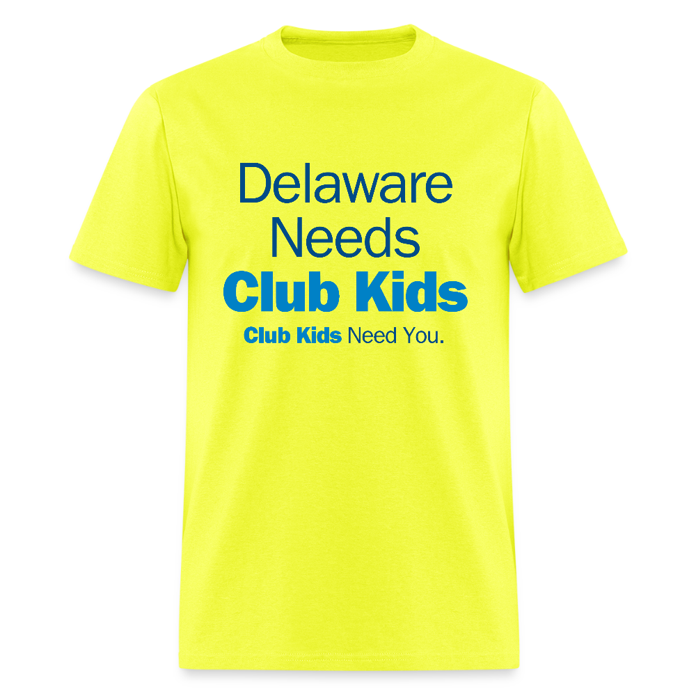 Delaware Needs Club Kids Men's T-Shirt | GILDAN 5000 - safety green