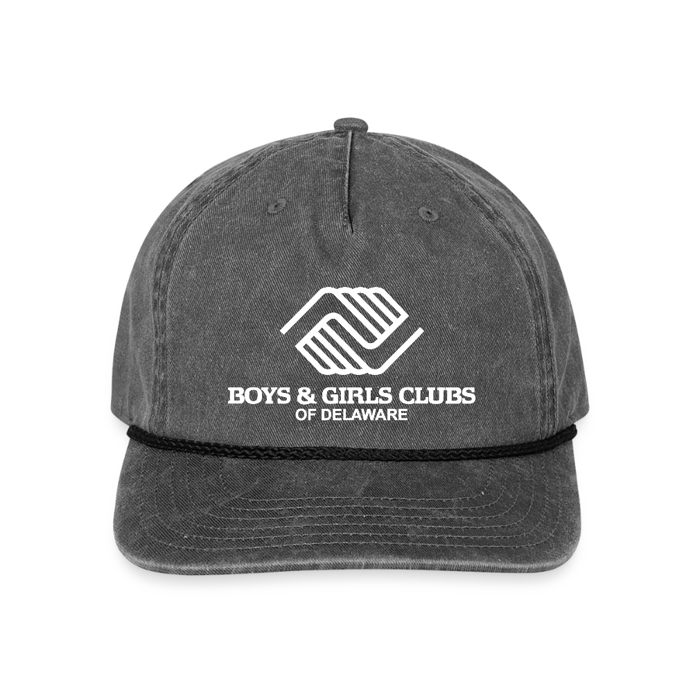 LOGO ONLY Vintage Washed Rope Cap - washed black