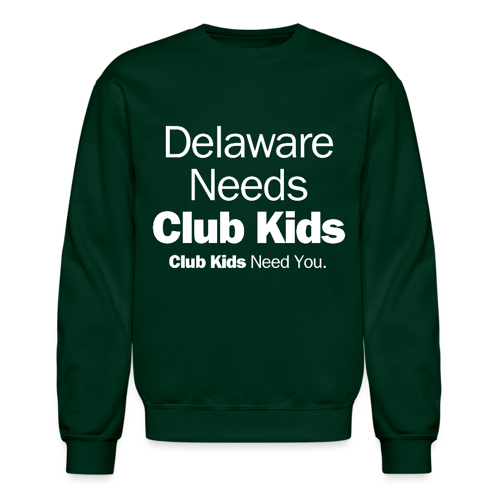 Delaware Needs Club Kids Crewneck Sweatshirt - forest green