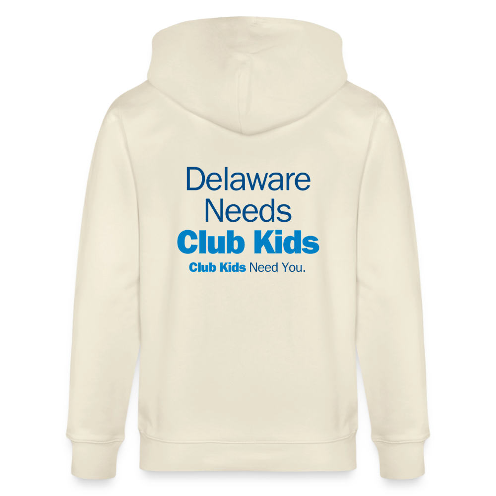 BGCDE Club Kids Need You BLUE - Dual Sided Stanley/Stella Cultivator Organic Zip Hoodie - natural raw