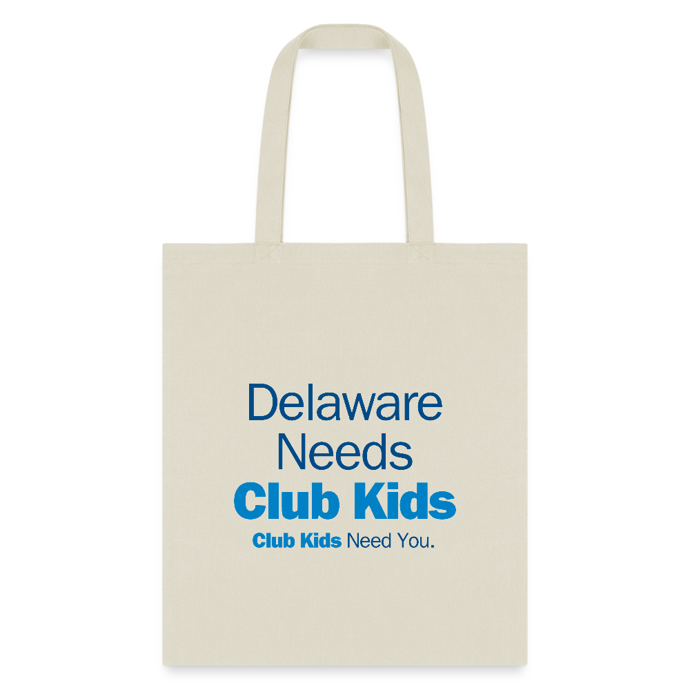 Delaware Needs Club Kids Tote Bag - natural