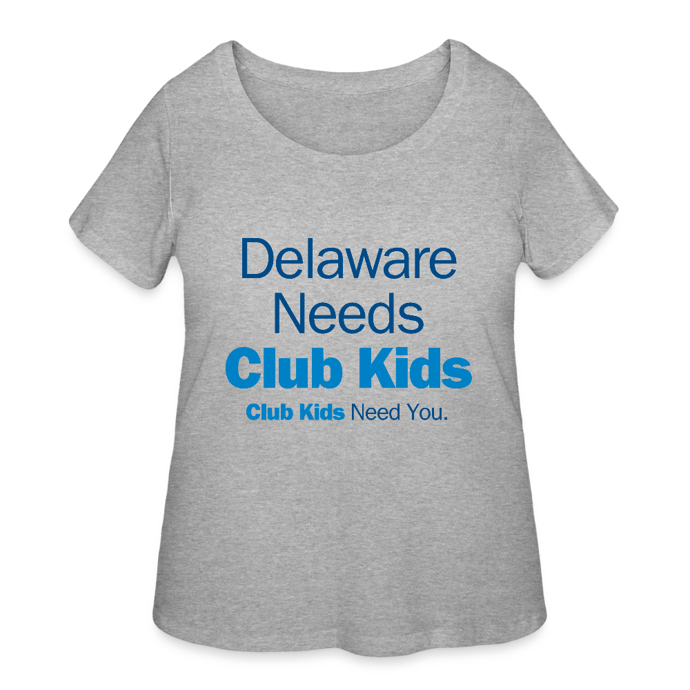 Delaware Needs Club Kids Women’s Curvy T-Shirt - heather gray