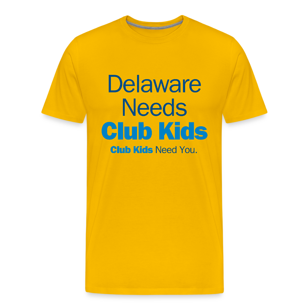 Delaware Needs Club Kids Men's Premium T-Shirt - sun yellow