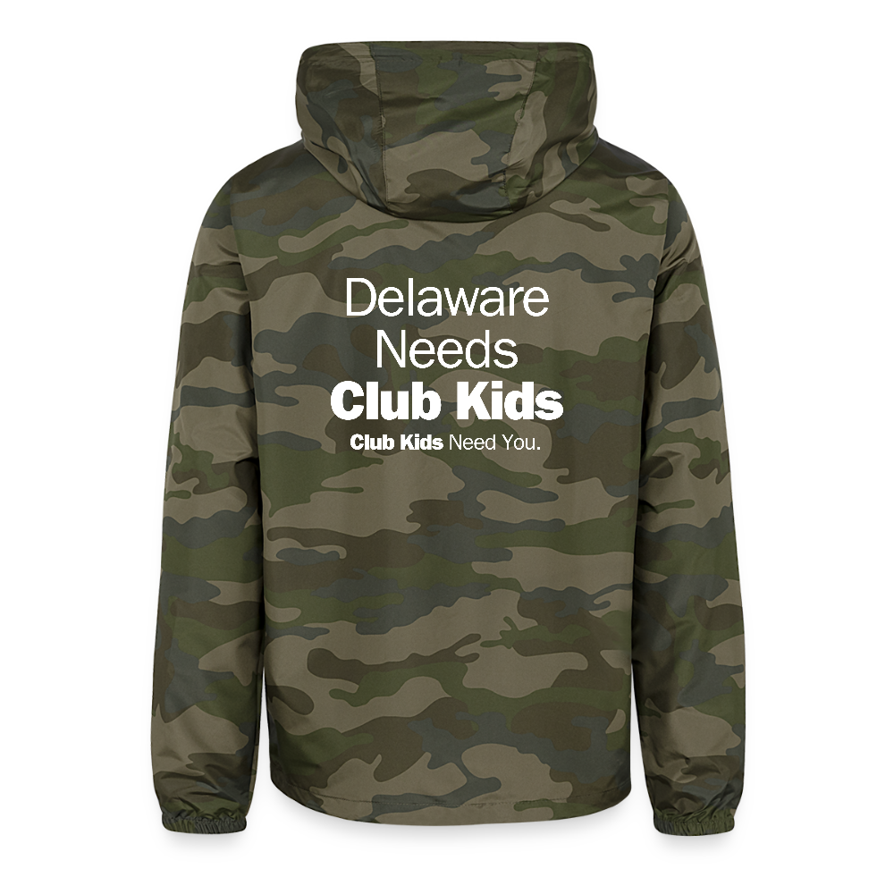 BGCDE Club Kids Need You Unisex Lightweight Windbreaker Jacket - green camo