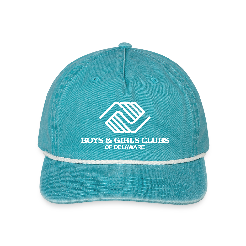 LOGO ONLY Vintage Washed Rope Cap - faded turquoise
