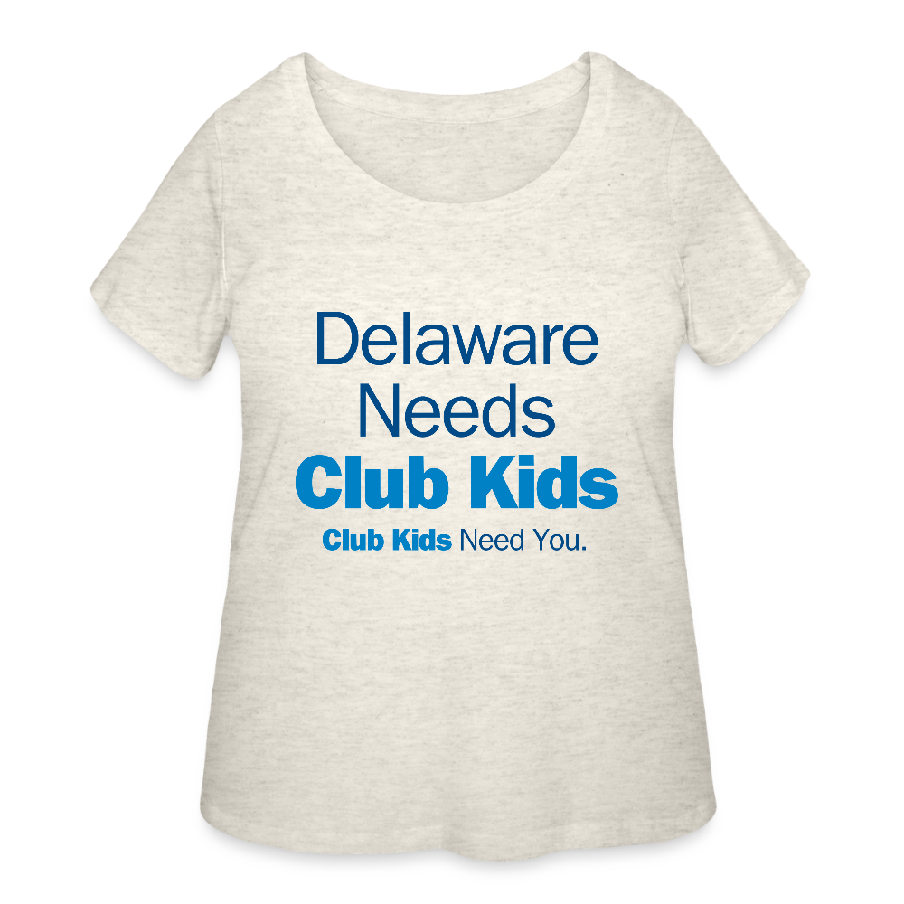 Delaware Needs Club Kids Women’s Curvy T-Shirt - heather oatmeal