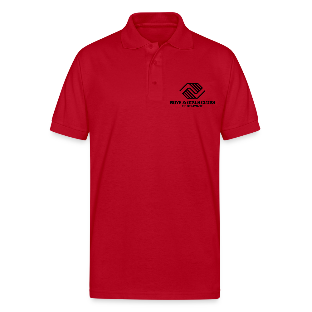 LOGO ONLY Gildan Unisex 50/50 Jersey Polo - red