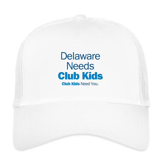 Delaware Needs Club Kids Eco Trucker Cap - white/white