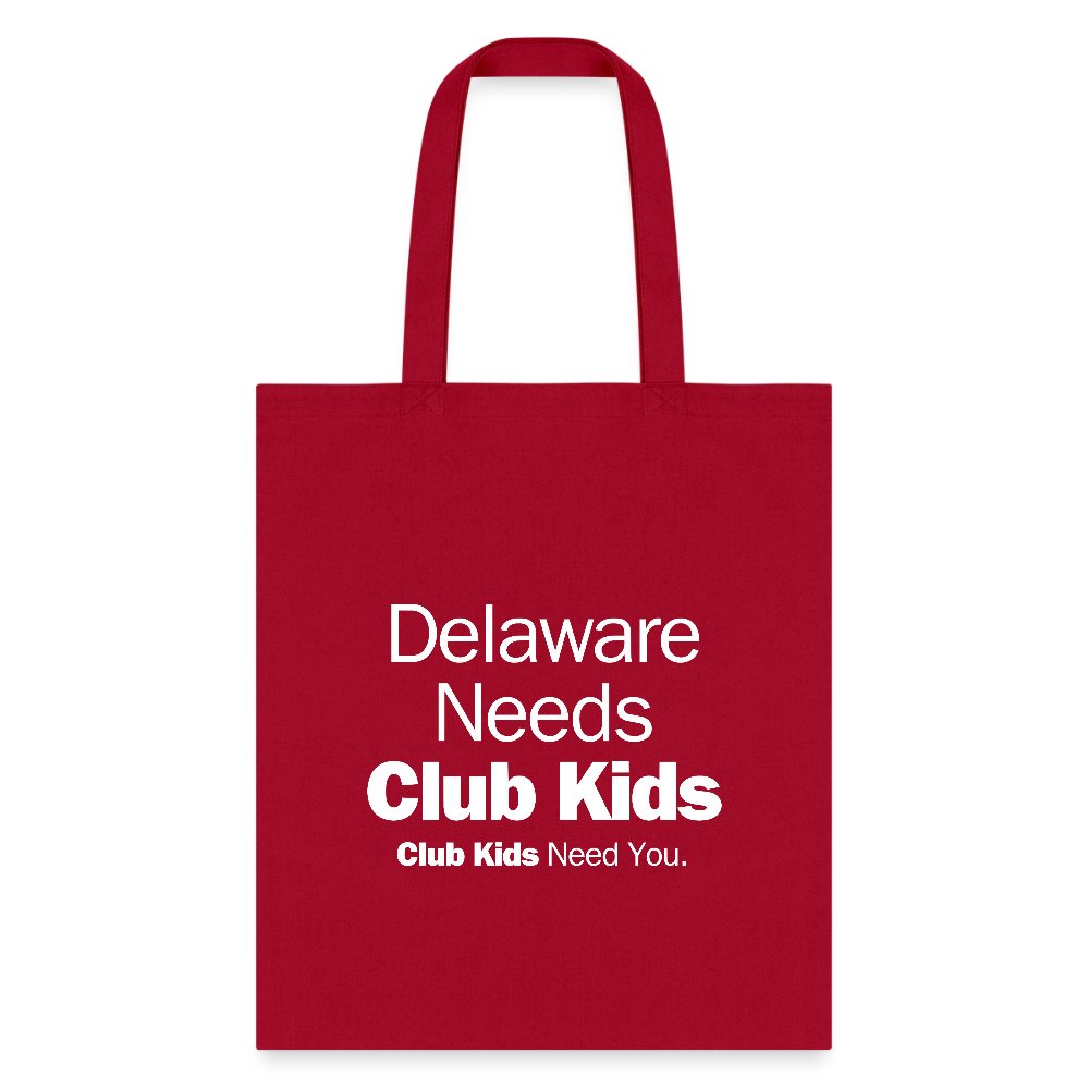 Delaware Needs Club Kids Tote Bag - red