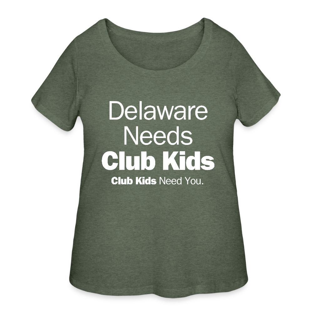 Delaware Needs Club Kids Women’s Curvy T-Shirt - heather military green