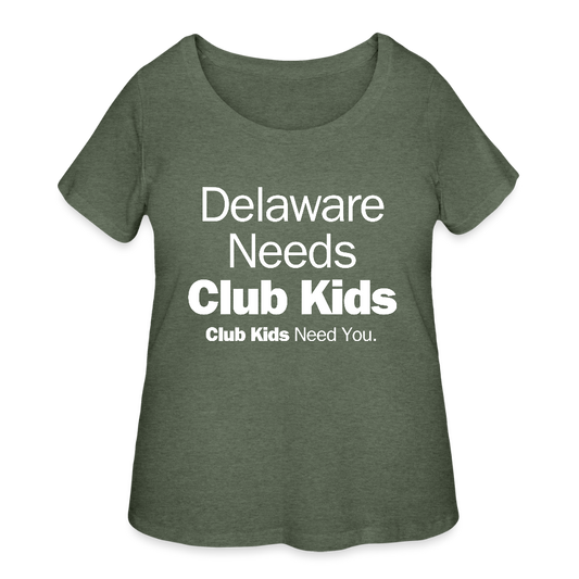 Delaware Needs Club Kids Women’s Curvy T-Shirt - heather military green