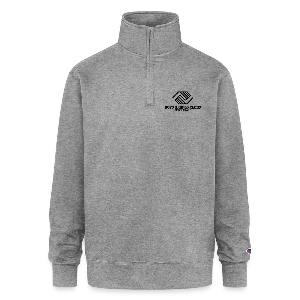LOGO ONLY Champion Unisex 1/4 Zip Pullover Sweatshirt - heather gray