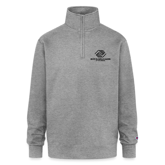 LOGO ONLY Champion Unisex 1/4 Zip Pullover Sweatshirt - heather gray