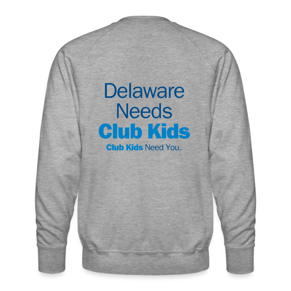 BGCDE Club KIds Need You BLUE - Dual Sided Men’s Premium Sweatshirt - heather grey