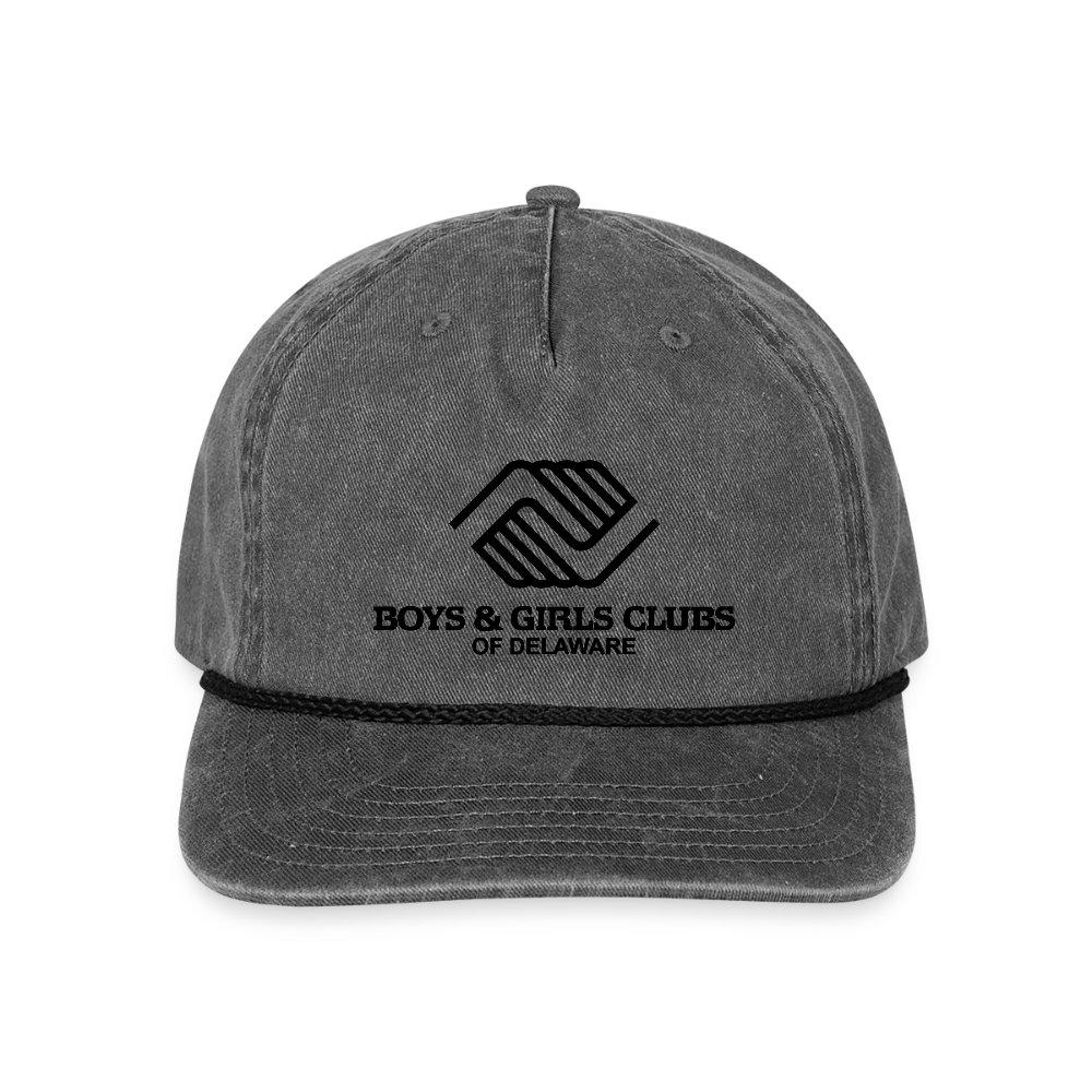 LOGO ONLY Vintage Washed Rope Cap - washed black
