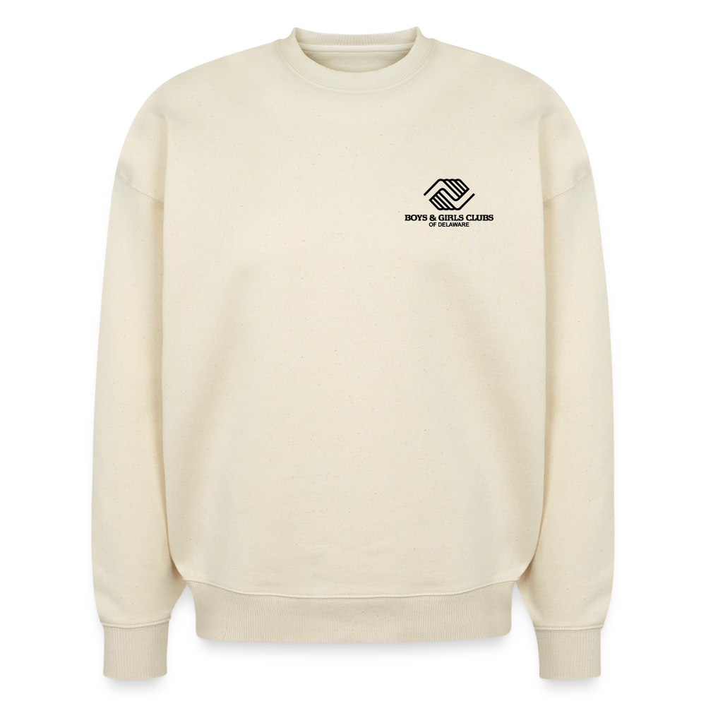 BGCDE Club Kids Need You BLUE - Dual Sided Stanley/Stella Radder Unisex Oversized Organic Sweatshirt - natural raw