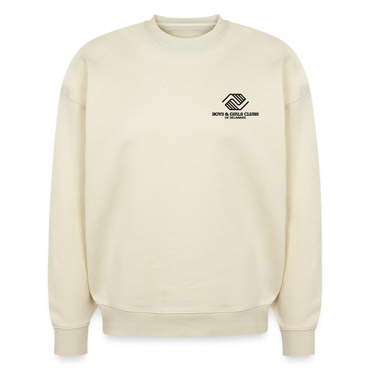 BGCDE Club Kids Need You BLUE - Dual Sided Stanley/Stella Radder Unisex Oversized Organic Sweatshirt - natural raw