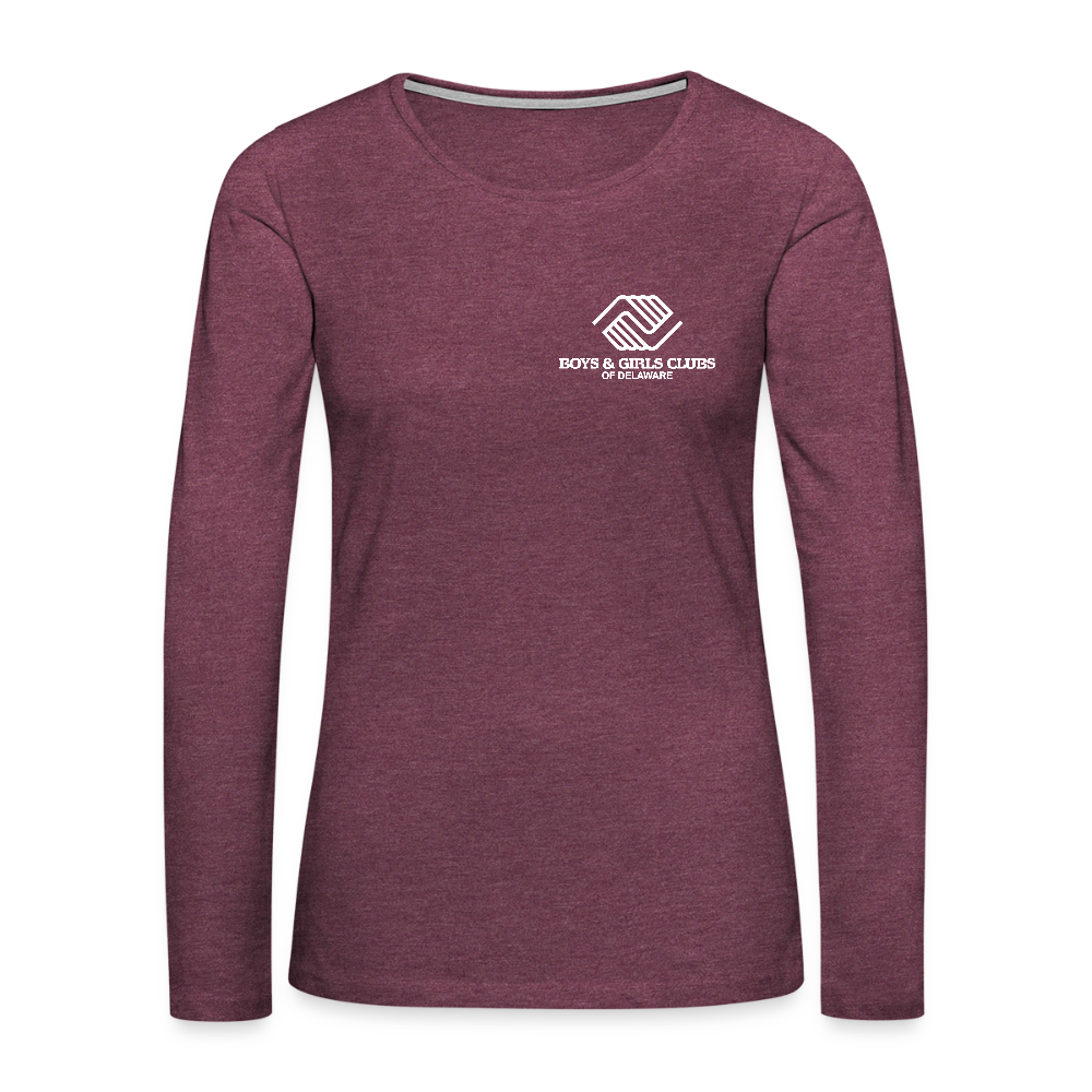 LOGO ONLY Women's Premium Long Sleeve T-Shirt - heather burgundy