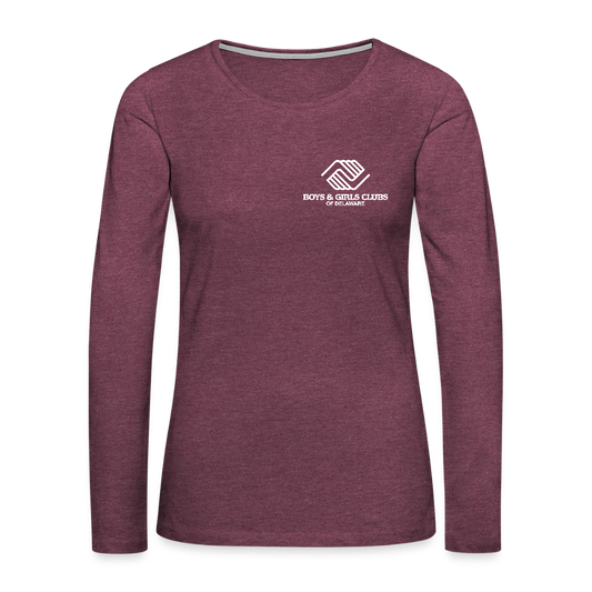 LOGO ONLY Women's Premium Long Sleeve T-Shirt - heather burgundy