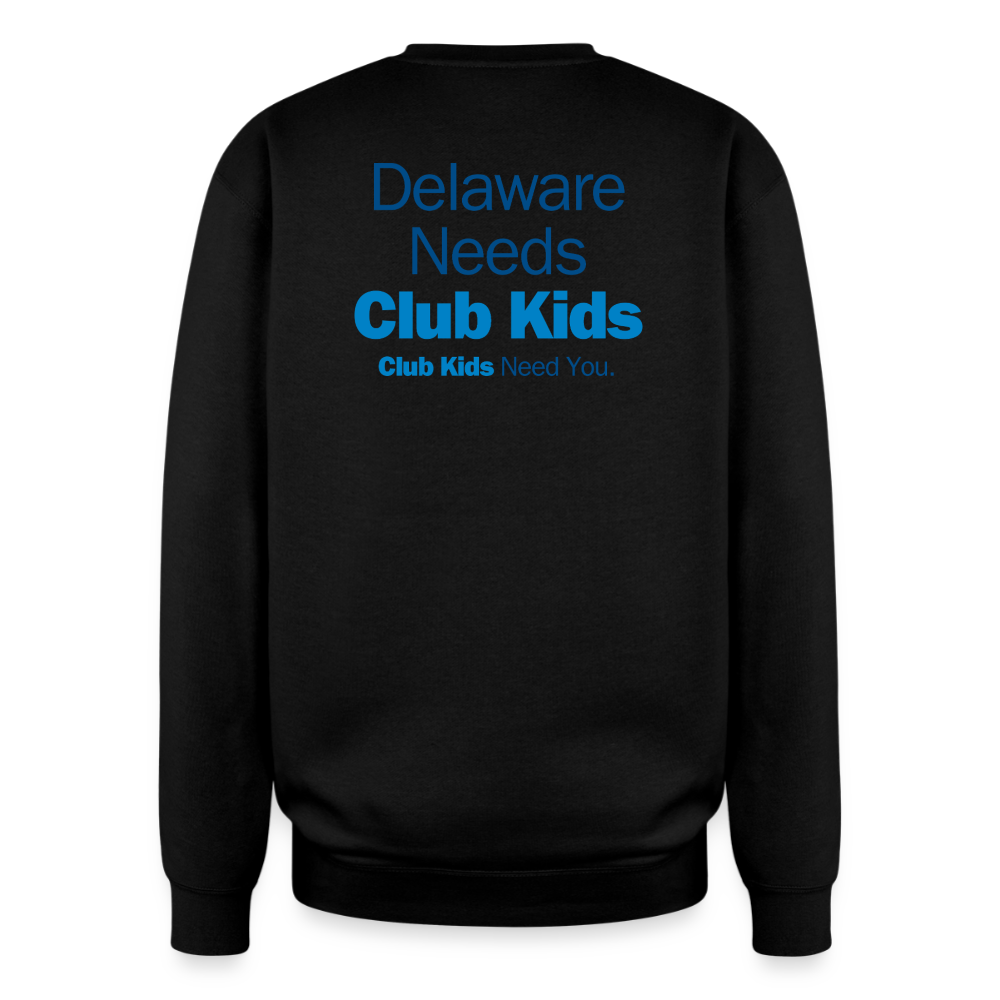 BGCDE Club Kids Need You BLUE - Dual Sided Oversized Crewneck Sweatshirt - black