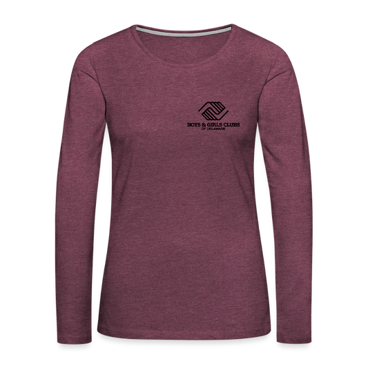 LOGO ONLY Women's Premium Long Sleeve T-Shirt - heather burgundy