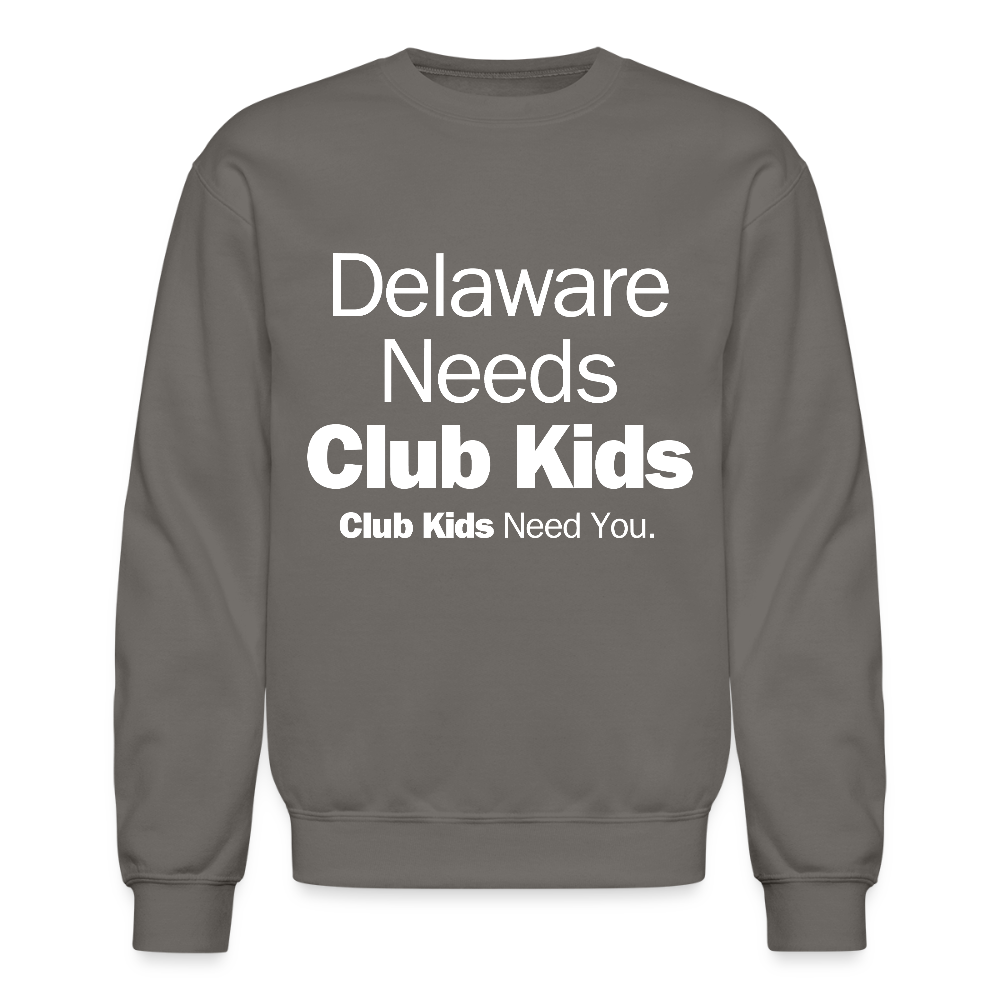 Delaware Needs Club Kids Crewneck Sweatshirt - asphalt gray