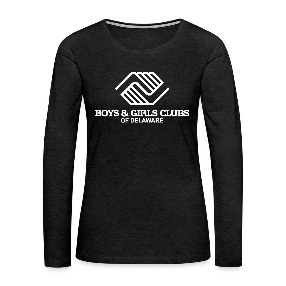 LOGO ONLY Women's Premium Long Sleeve T-Shirt - charcoal grey