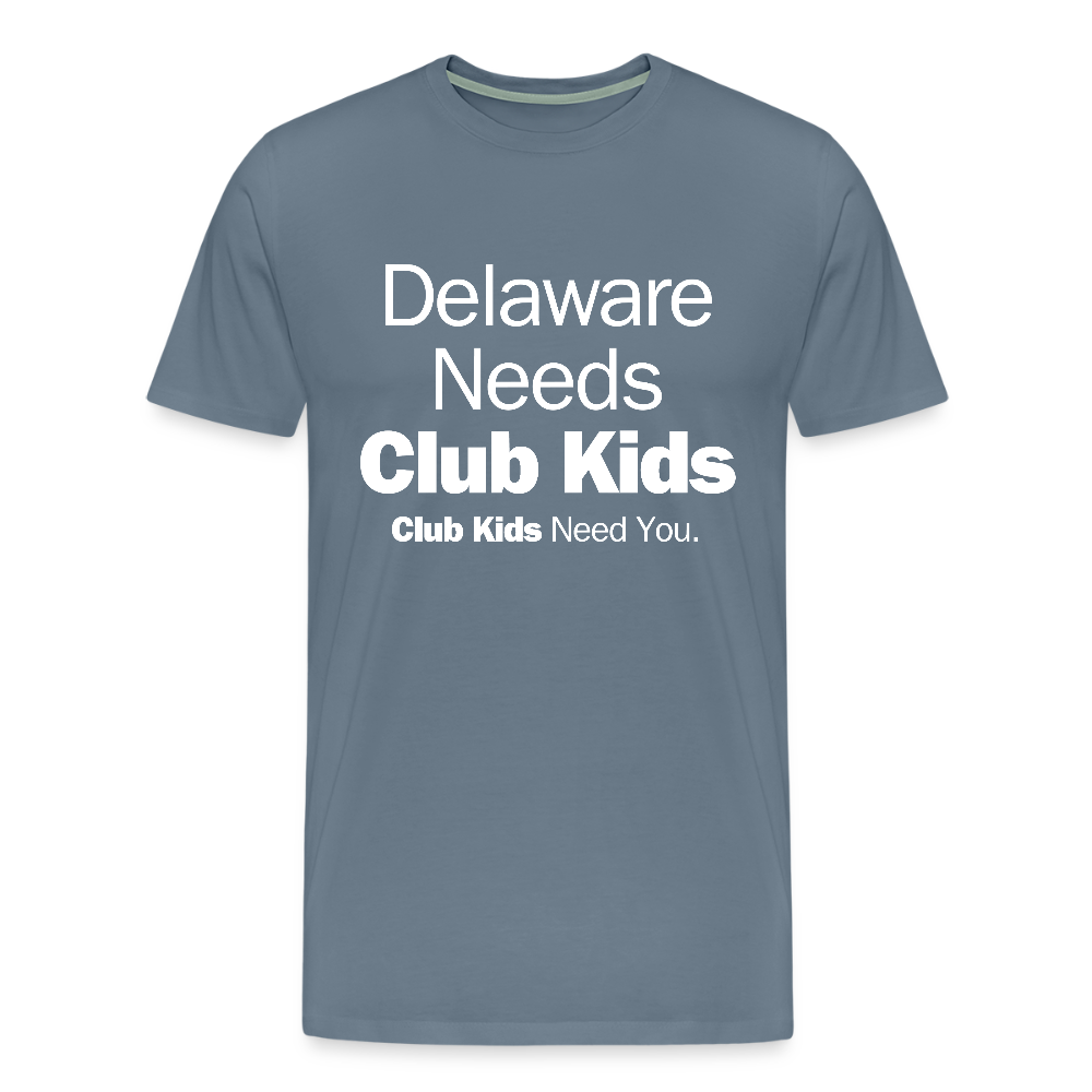 Delaware Needs Club Kids Men's Premium T-Shirt - steel blue