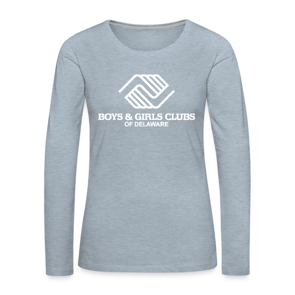 LOGO ONLY Women's Premium Long Sleeve T-Shirt - heather ice blue