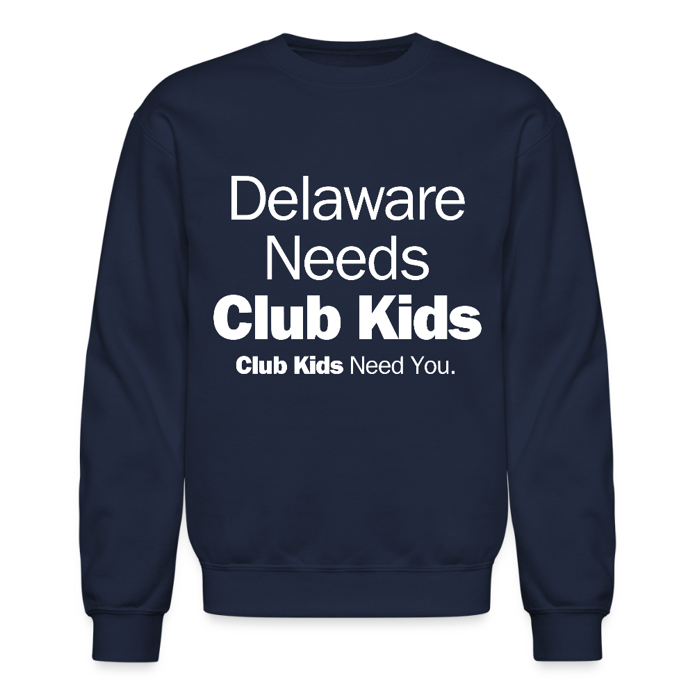 Delaware Needs Club Kids Crewneck Sweatshirt - navy