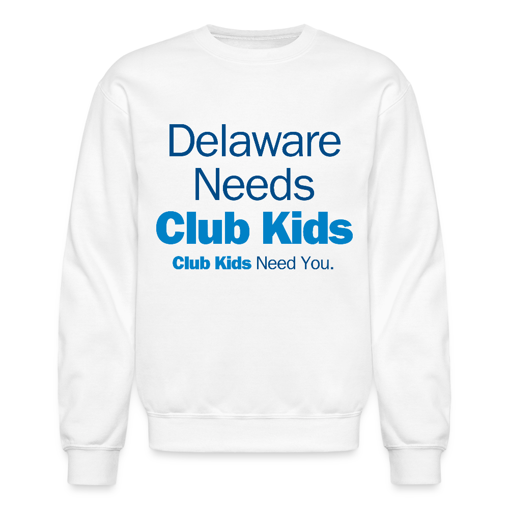 Delaware Needs Club Kids Crewneck Sweatshirt - white