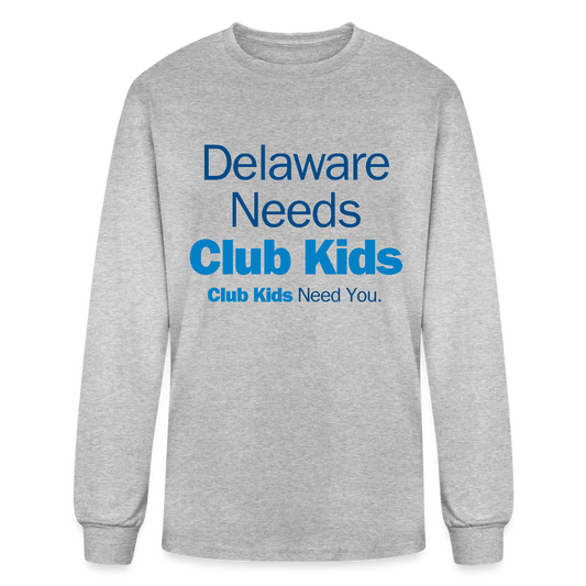 Delaware Needs Club Kids Men's Long Sleeve T-Shirt - heather gray