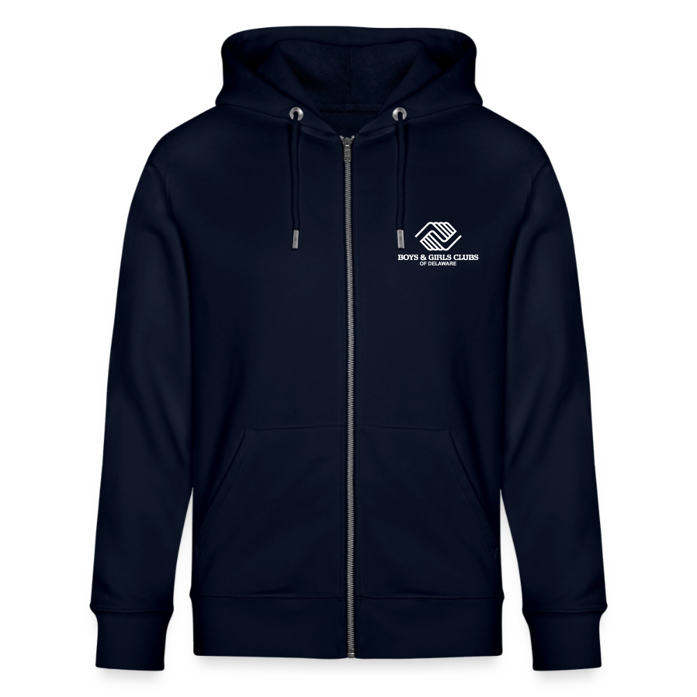 BGCDE Club Kids Need You BLUE - Dual Sided Stanley/Stella Cultivator Organic Zip Hoodie - french navy