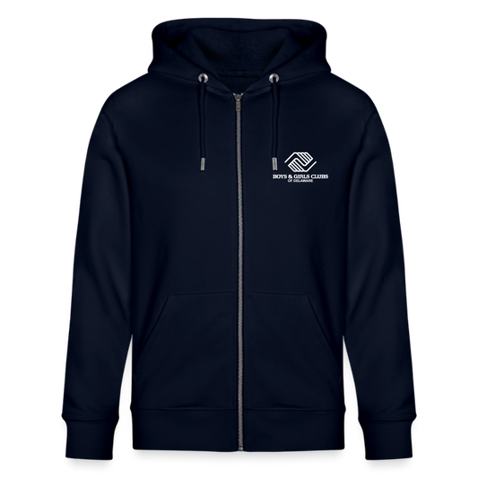 BGCDE Club Kids Need You BLUE - Dual Sided Stanley/Stella Cultivator Organic Zip Hoodie - french navy
