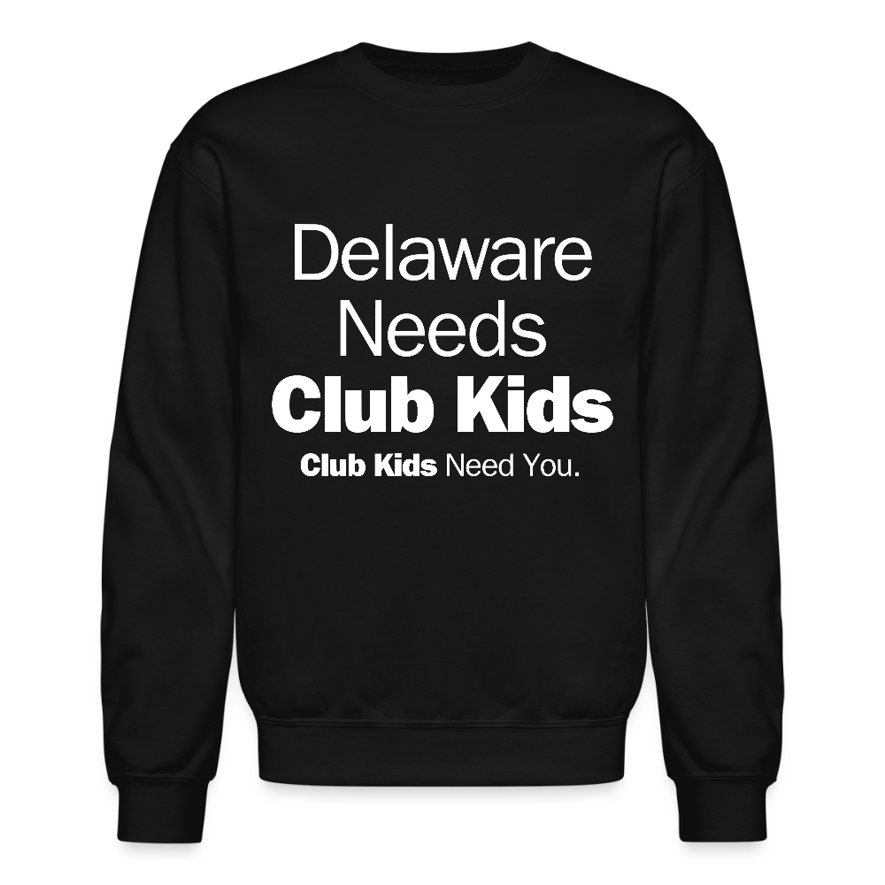 Delaware Needs Club Kids Crewneck Sweatshirt - black