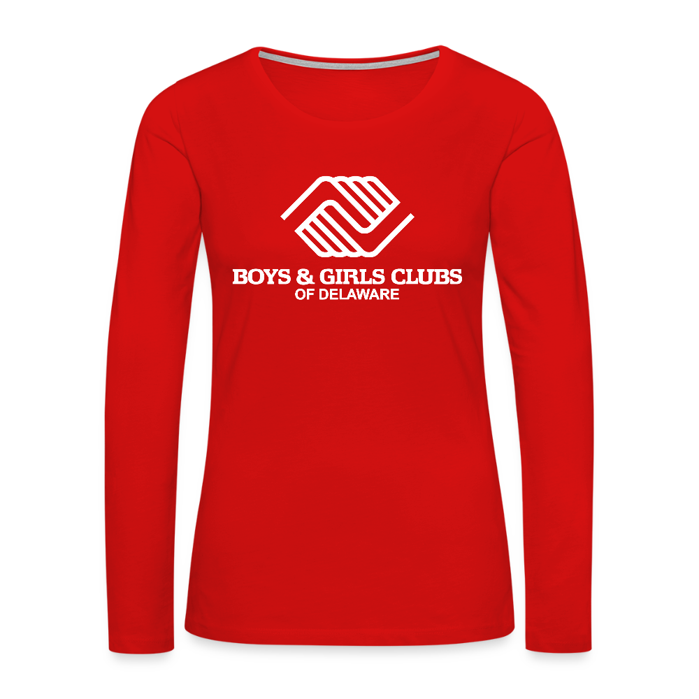 LOGO ONLY Women's Premium Long Sleeve T-Shirt - red