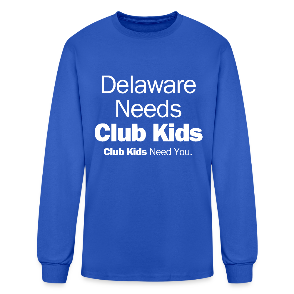 Delaware Needs Club Kids Men's Long Sleeve T-Shirt - royal blue