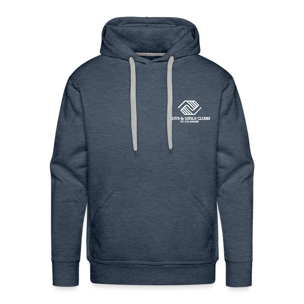 LOGO ONLY Men’s Premium Hoodie - heather denim