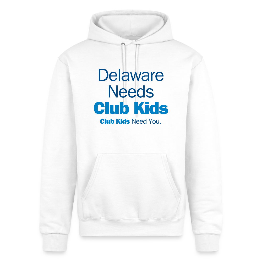 Delaware Needs Club Kids Champion Unisex Powerblend Hoodie - white
