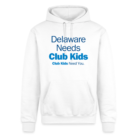 Delaware Needs Club Kids Champion Unisex Powerblend Hoodie - white