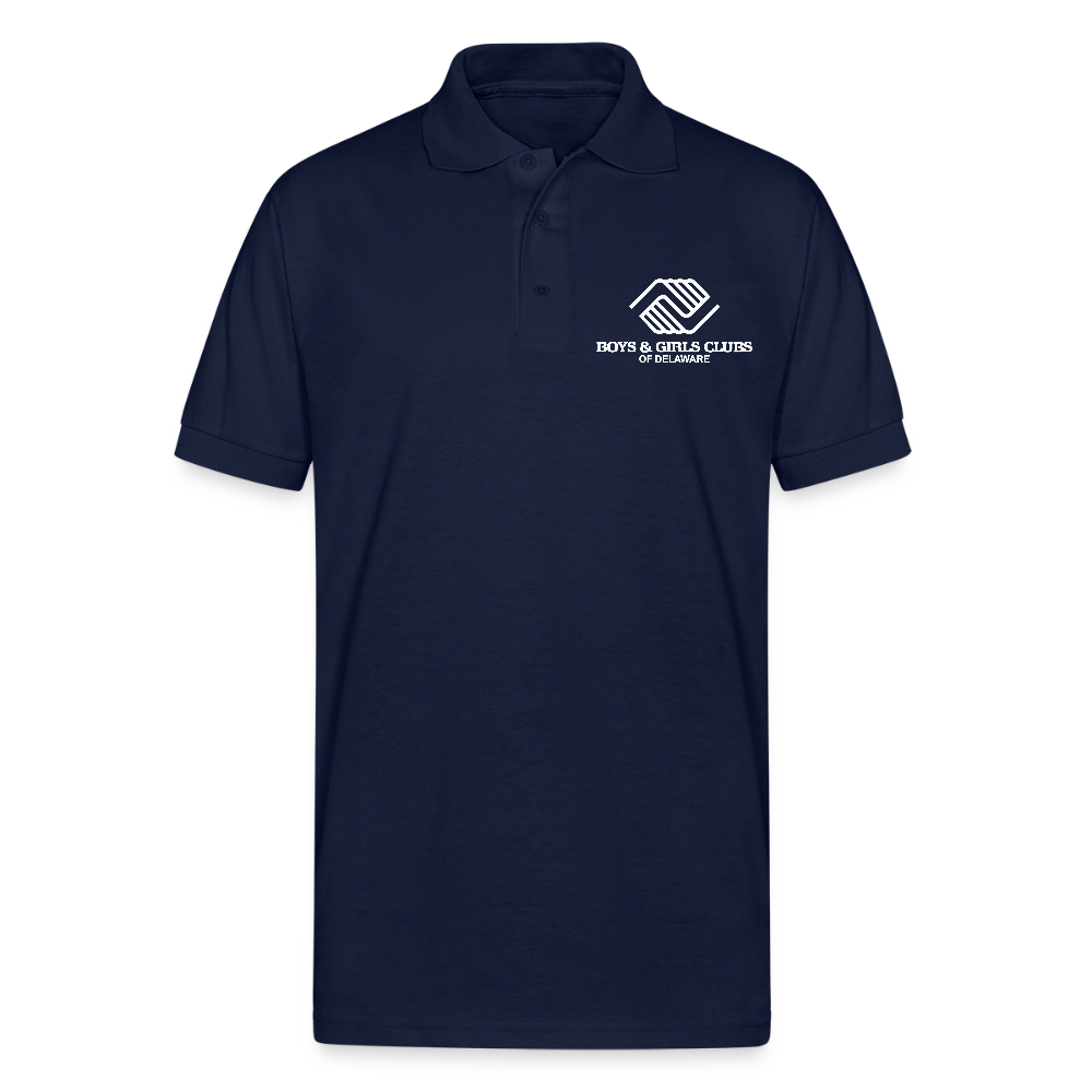 LOGO ONLY Gildan Unisex 50/50 Jersey Polo - navy