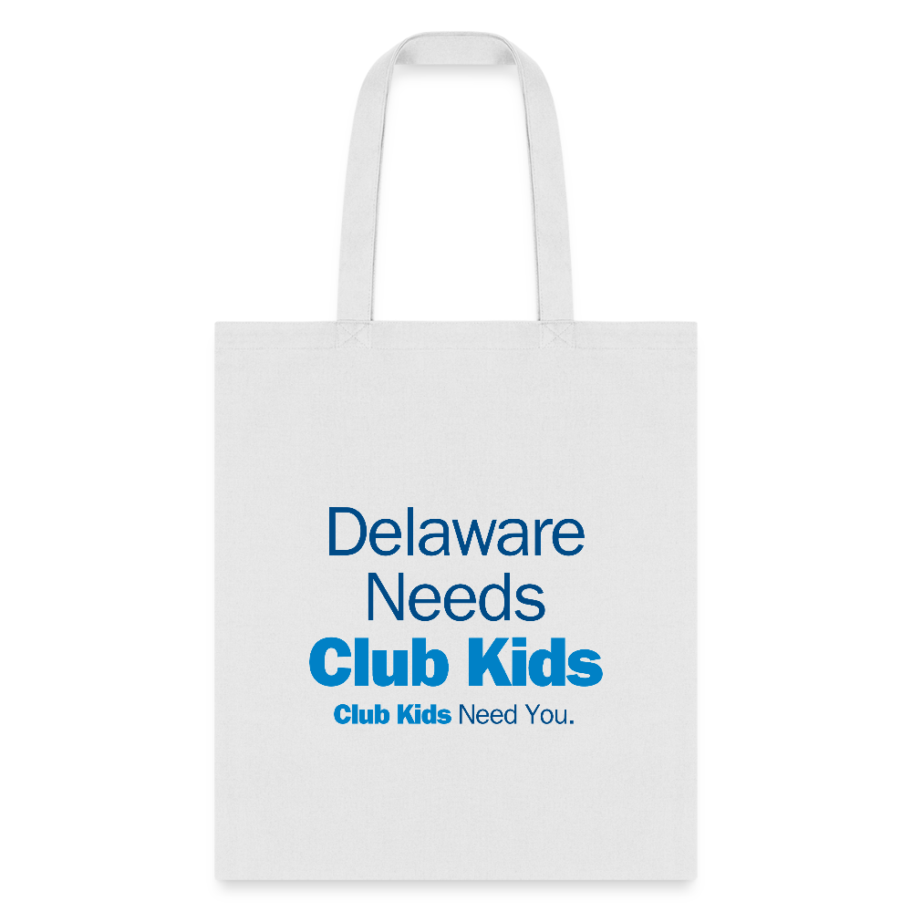 Delaware Needs Club Kids Tote Bag - white