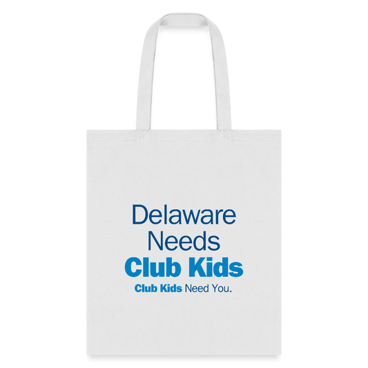 Delaware Needs Club Kids Tote Bag - white