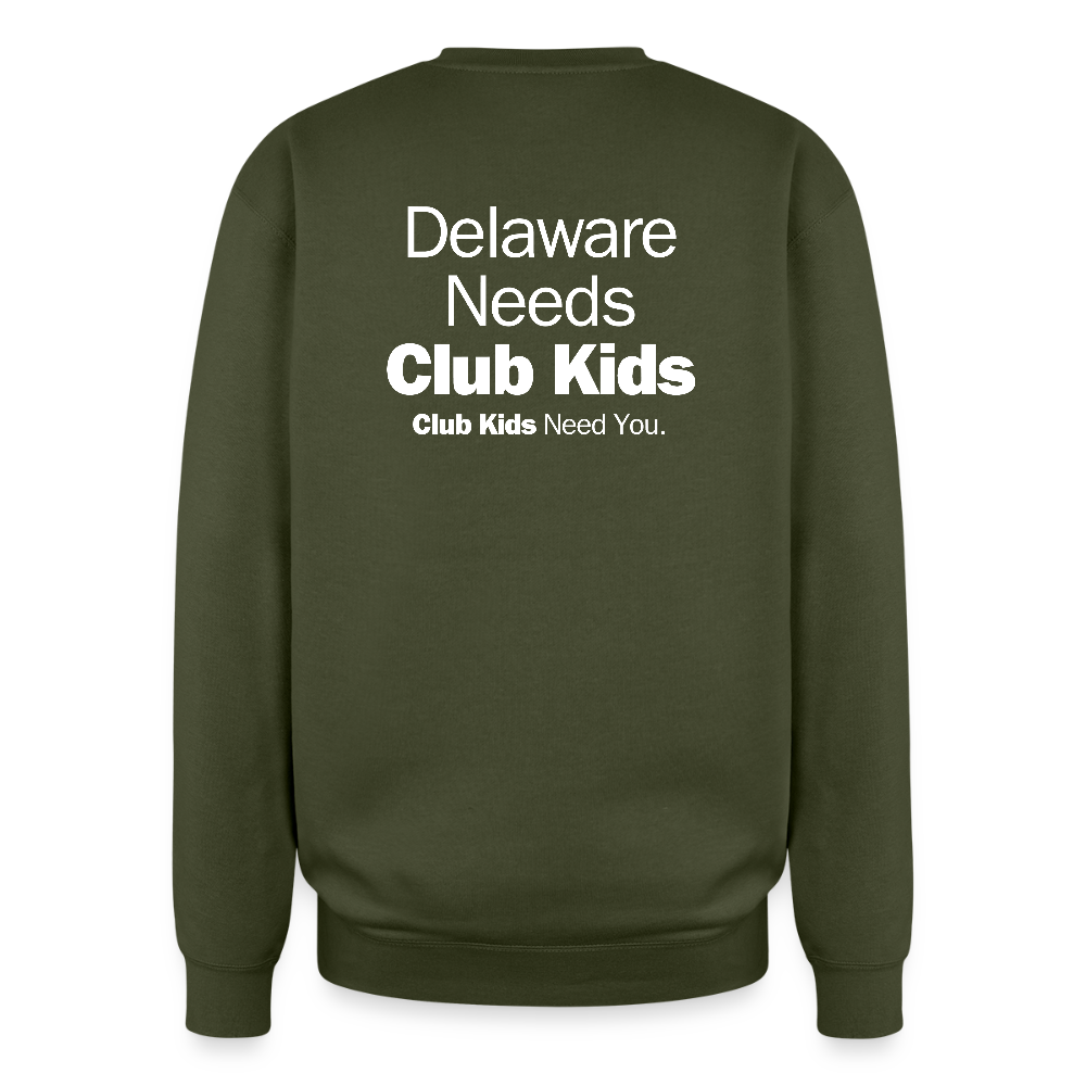 BGCDE Club Kids Need You Oversized Crewneck Sweatshirt - olive green
