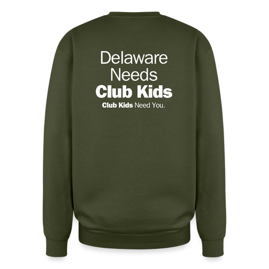 BGCDE Club Kids Need You Oversized Crewneck Sweatshirt - olive green